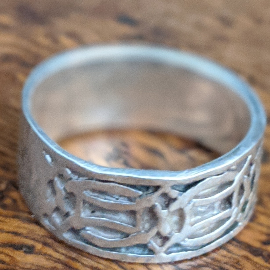 Silver Celtic Pattern Ring Size 7.5